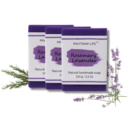 Rosemary Lavender Pack of 3 - Natural Handmade Soap