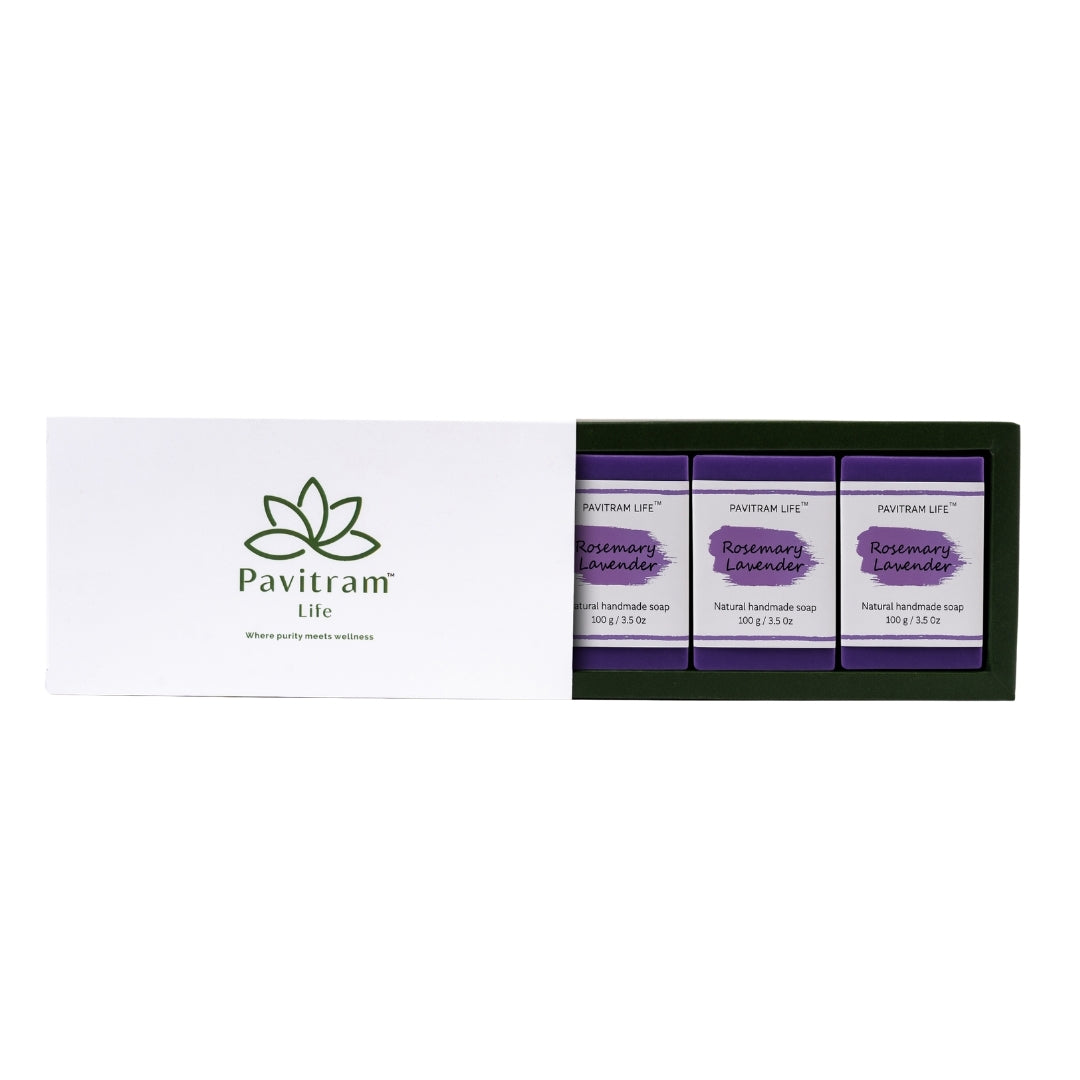 Rosemary Lavender Pack of 3 - Natural Handmade Soap