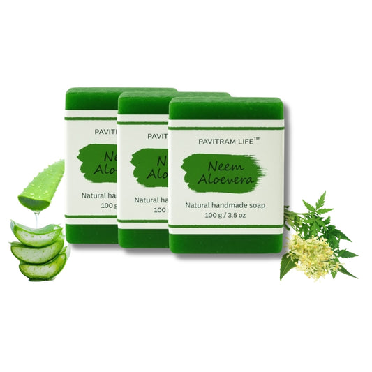 Neem Aloevera Pack of 3 - Natural Handmade Soap