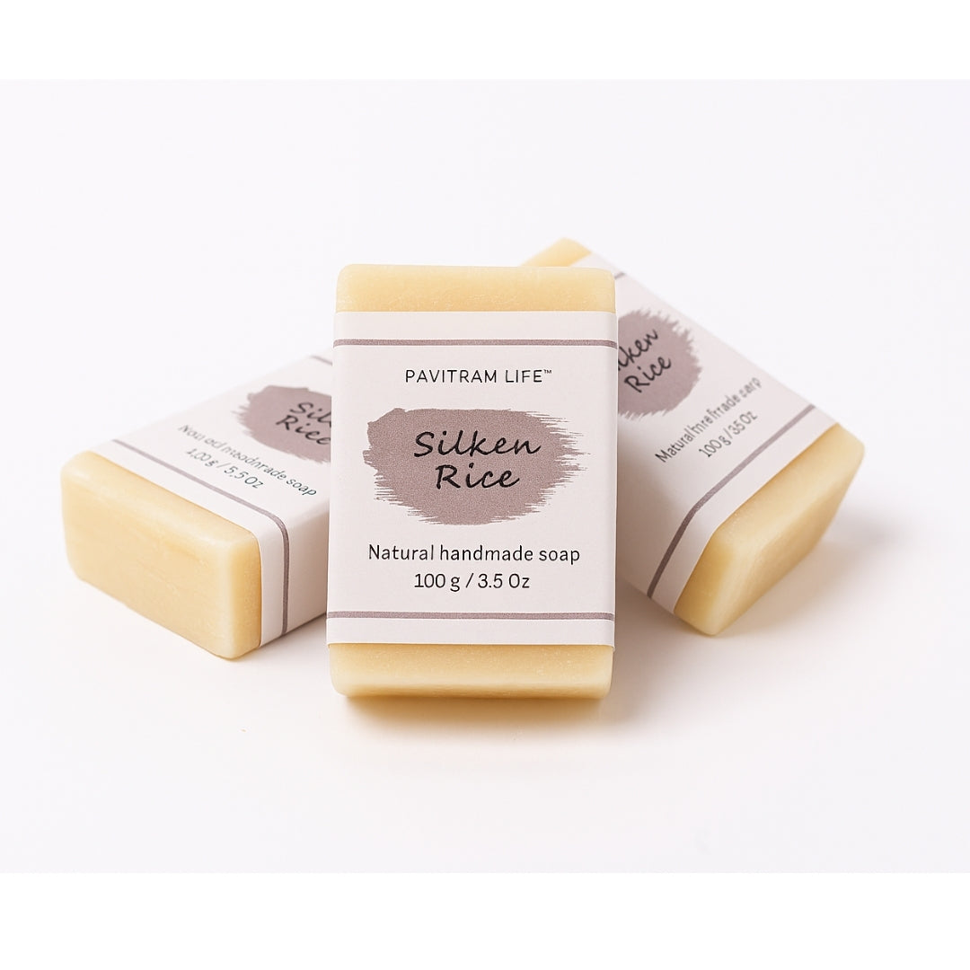 Silken Rice Pack of 3 - Natural Handmade Soap