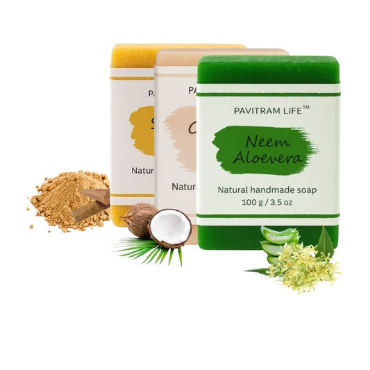 Pavitram Life Natural Handmade Soap – The all In one Pack of 6