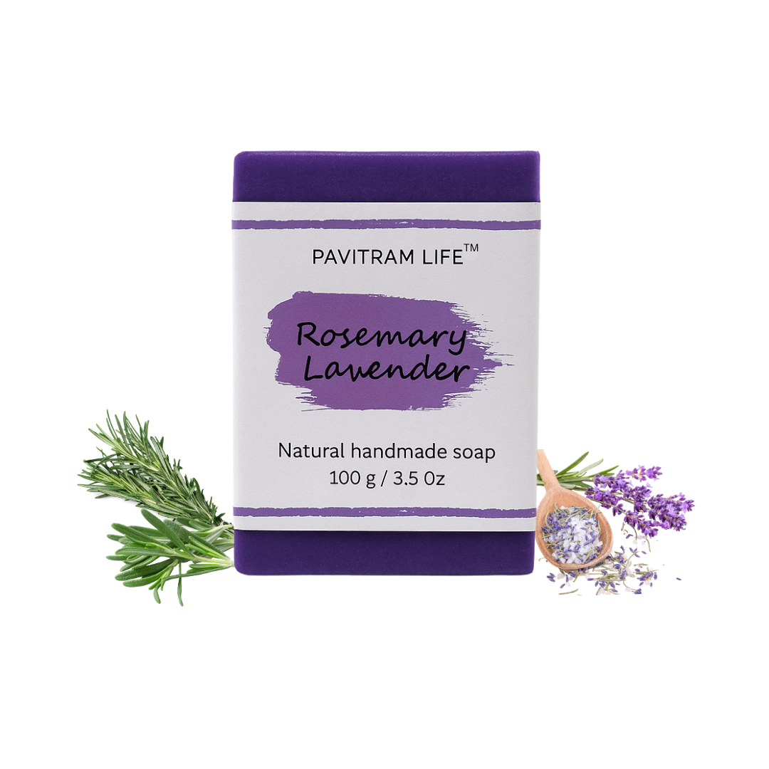 Pavitram Life Rosemary & Lavendar Natural Handmade Soap