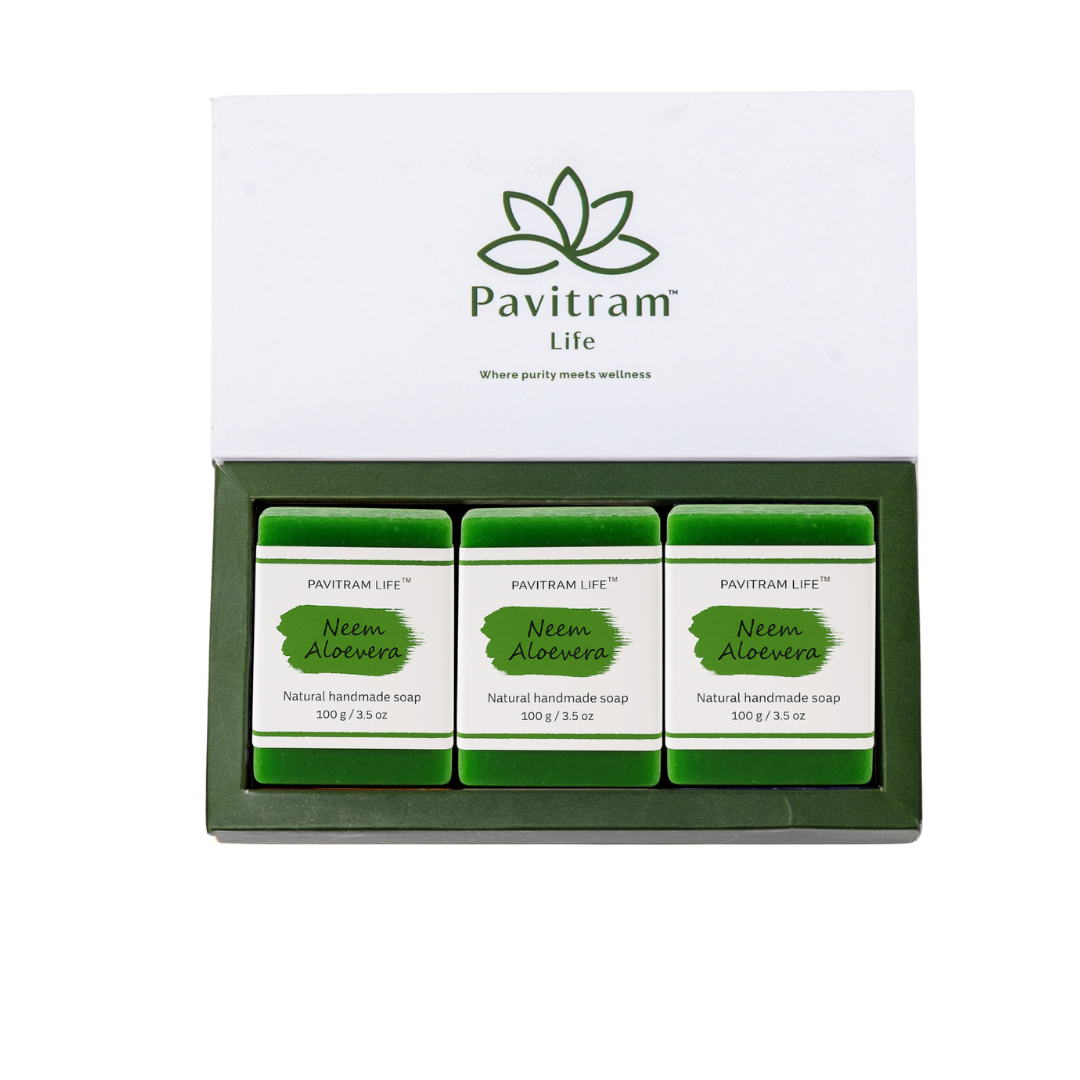 Neem Aloevera Pack of 3 - Natural Handmade Soap