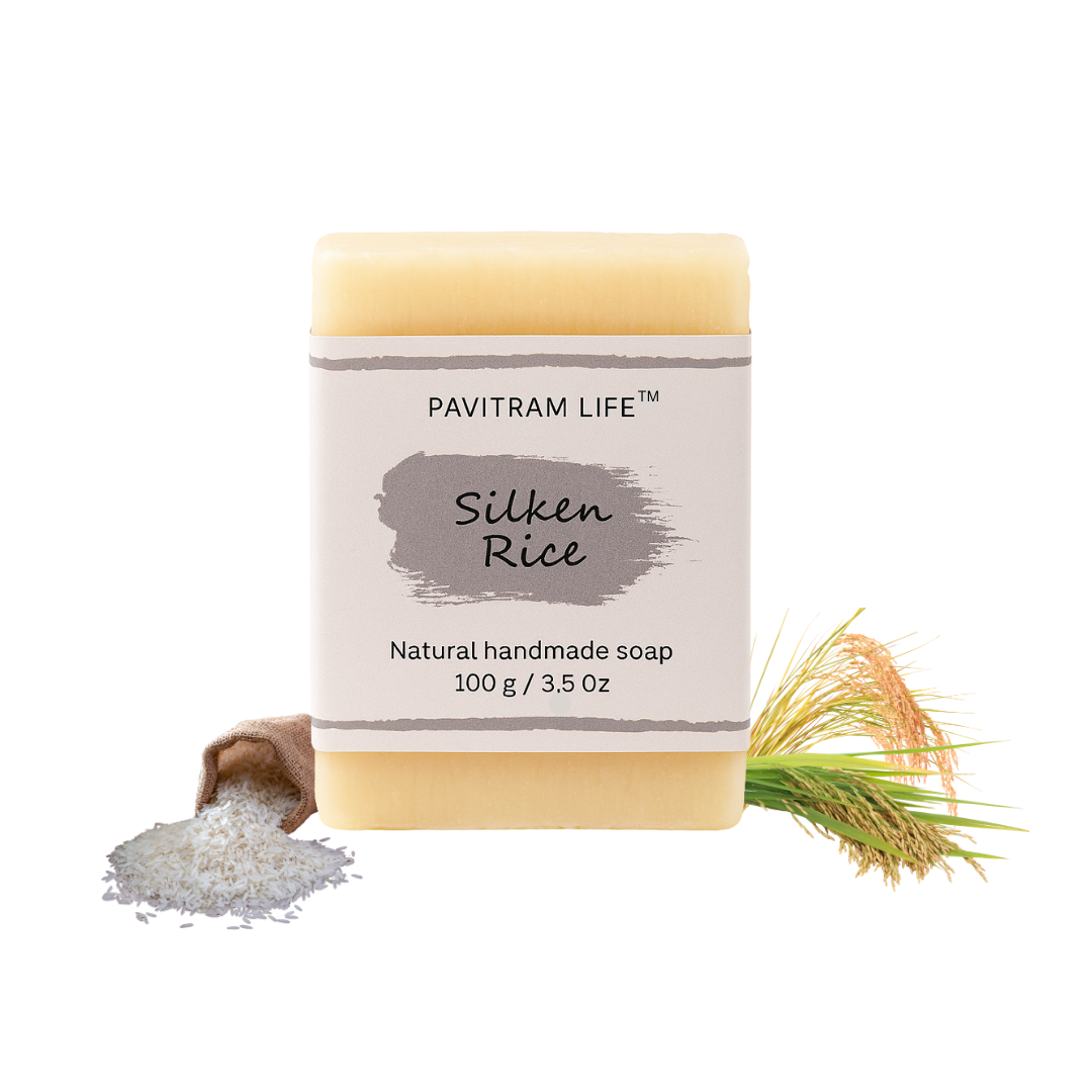 Pavitram Life Silken Rice Natural Handmade Soap
