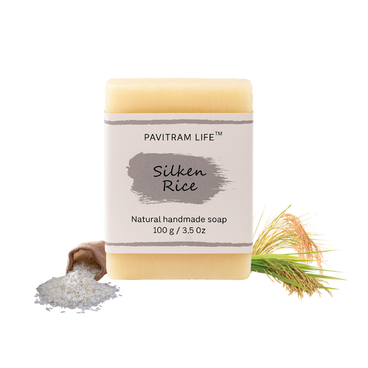 Pavitram Life Silken Rice Natural Handmade Soap