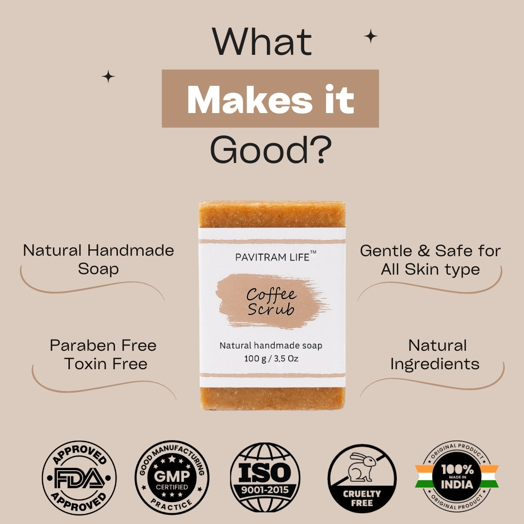 Coffee Scrub Pack of 3 - Natural Handmade Soap