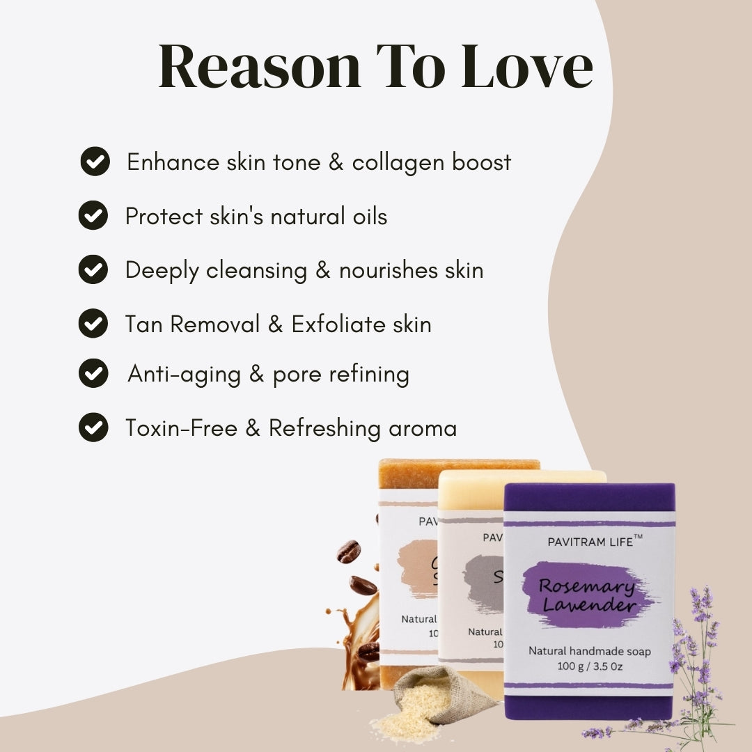 Pavitram Life Natural Handmade Soap – The all In one Pack of 6