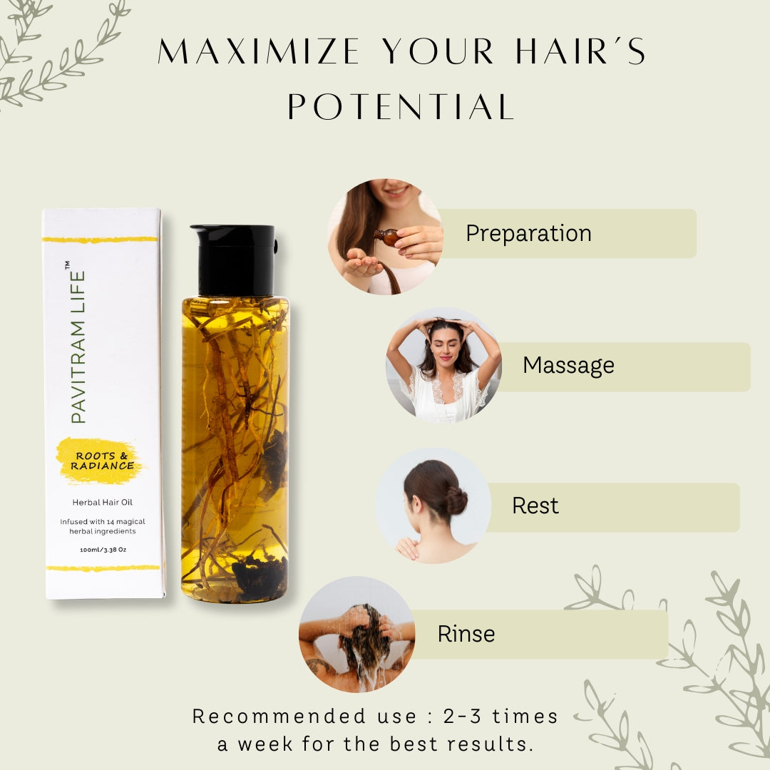 Pavitram Life Roots & Radiance Herbal Hair Oil