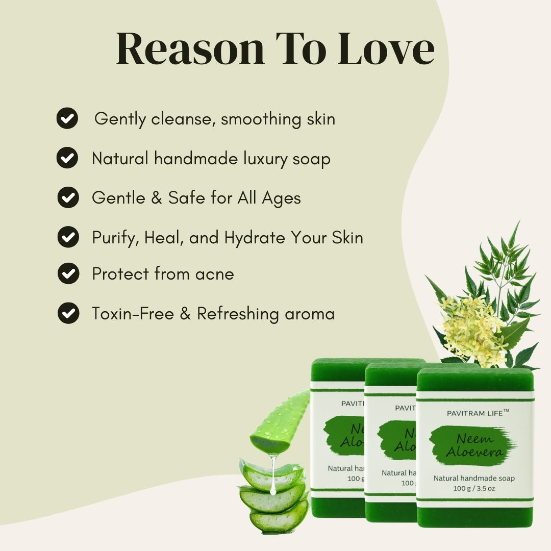 Pavitram Life Neem & Aloevera Natural Handmade Soap