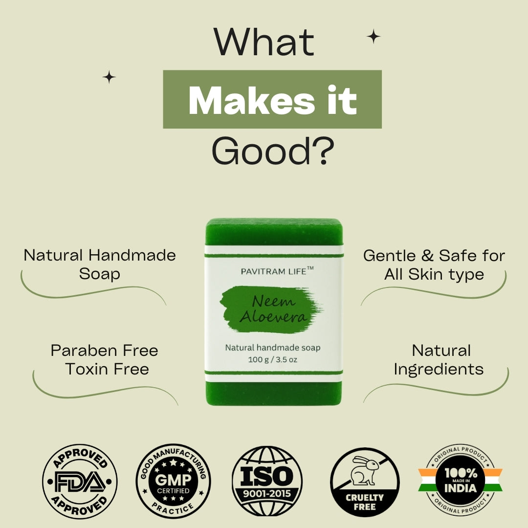 Pavitram Life Neem & Aloevera Natural Handmade Soap