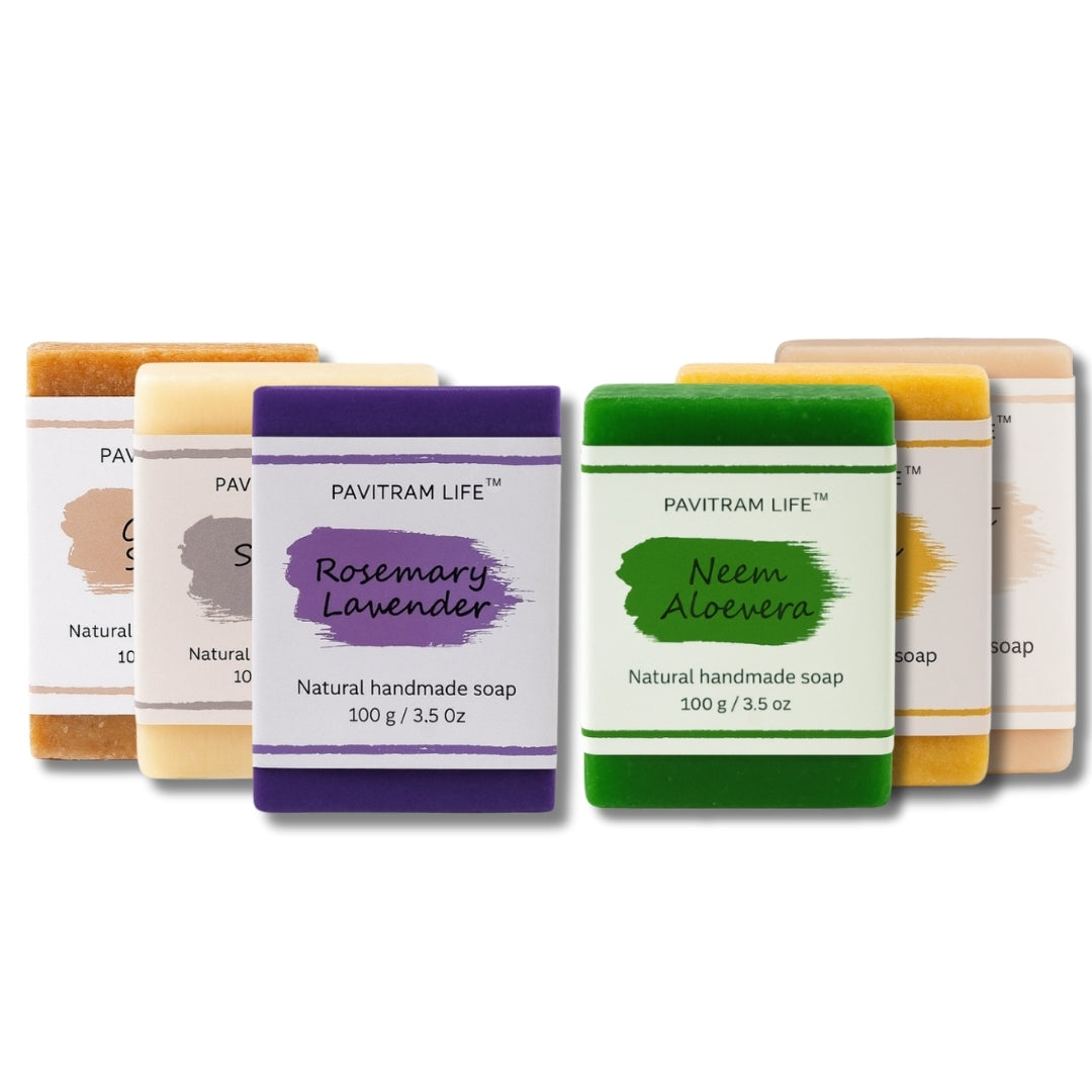 Pavitram Life Natural Handmade Soap – The all In one Pack of 6