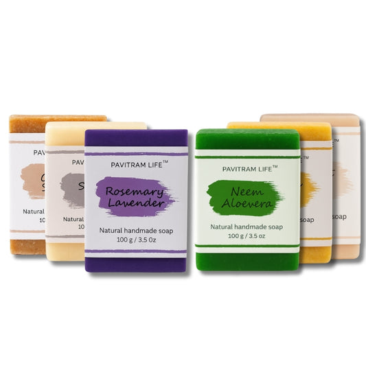 Pavitram Life Natural Handmade Soap – The all In one Pack of 6