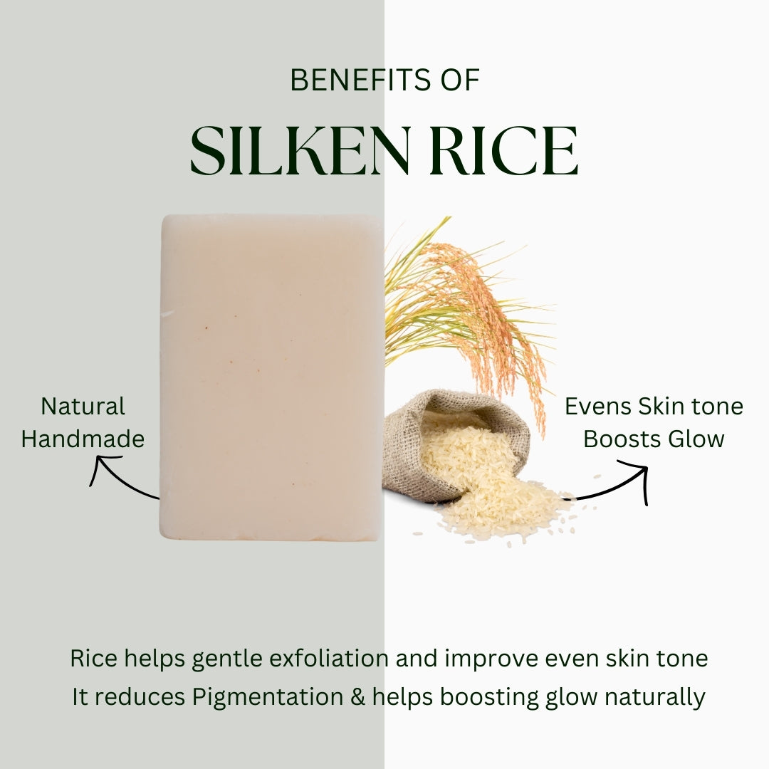 Silken Rice Pack of 3 - Natural Handmade Soap
