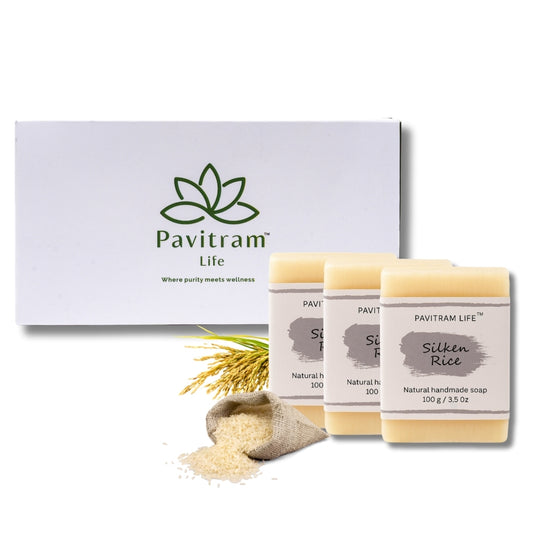 Silken Rice Pack of 3 - Natural Handmade Soap