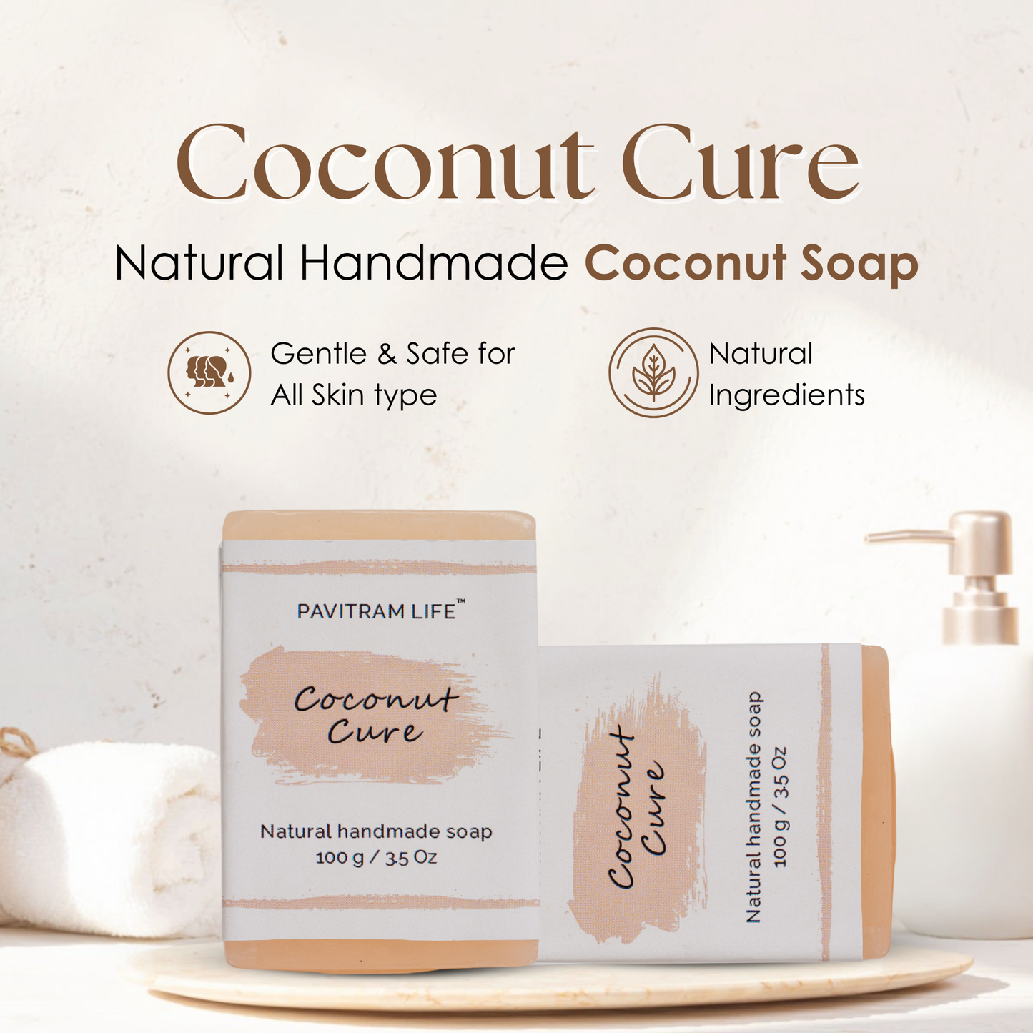 Coconut Cure pack of 3 - Natural Handmade Soap
