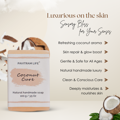 Coconut Cure pack of 3 - Natural Handmade Soap