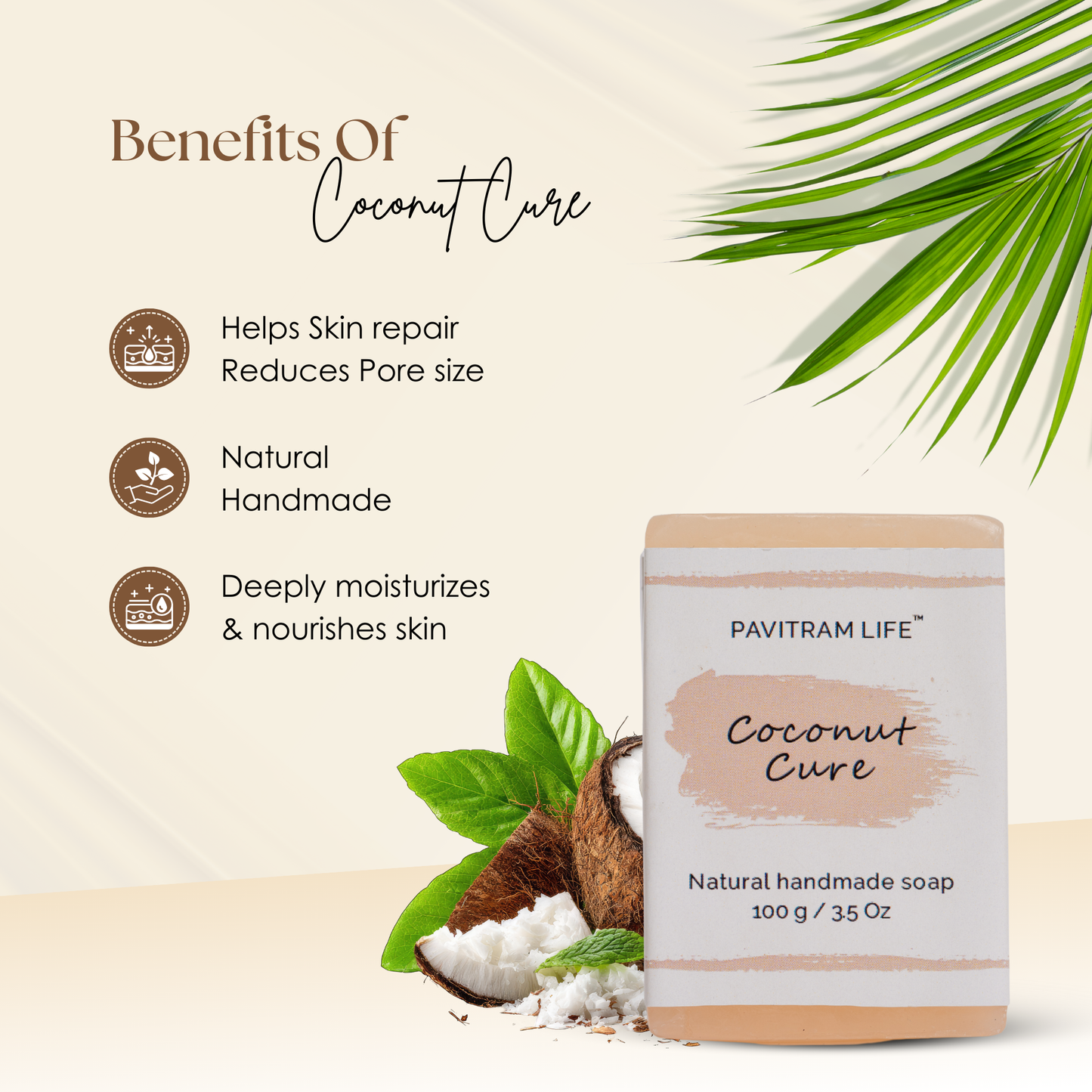 Coconut Cure pack of 3 - Natural Handmade Soap