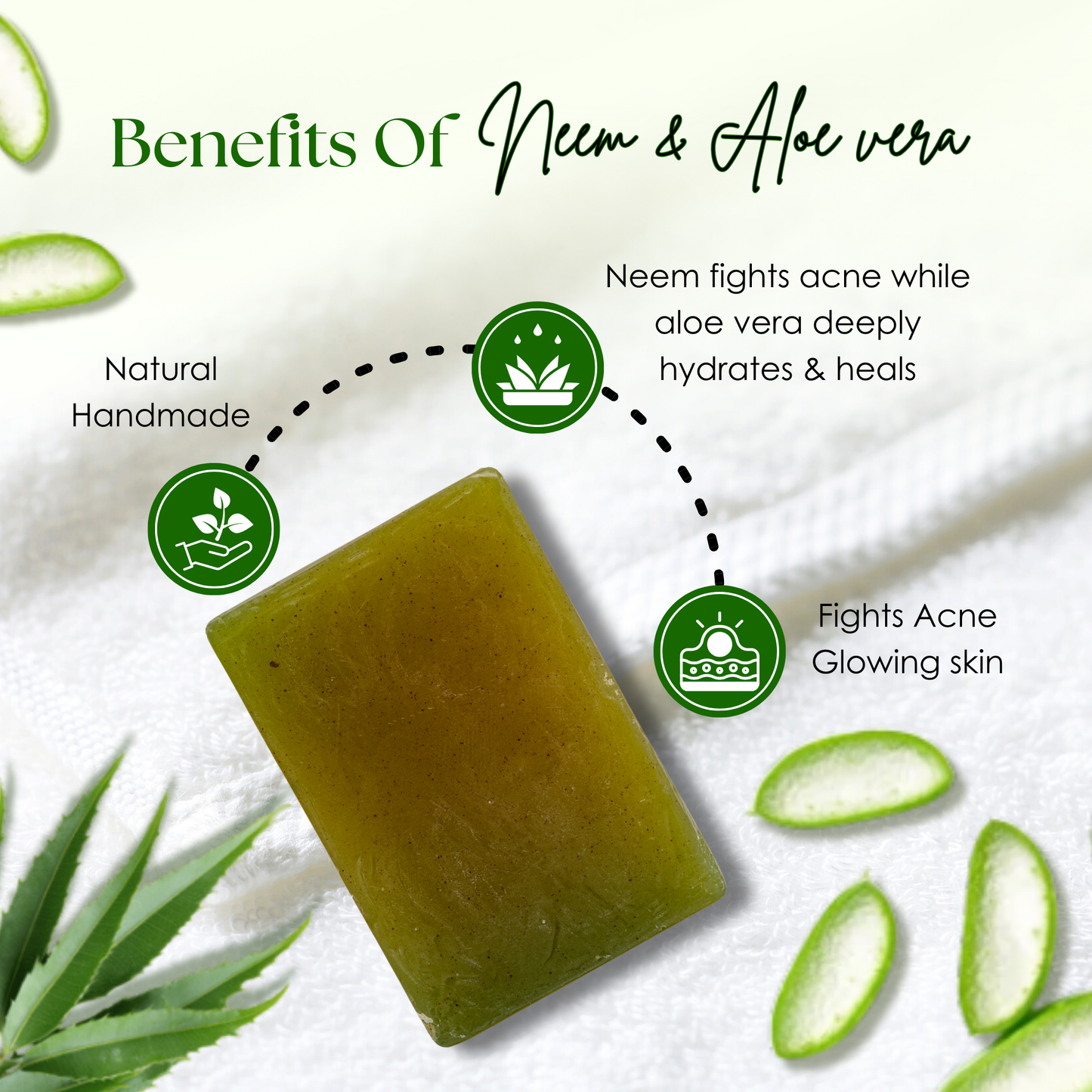 Neem Aloevera Pack of 3 - Natural Handmade Soap