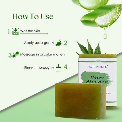 Neem Aloevera Pack of 3 - Natural Handmade Soap