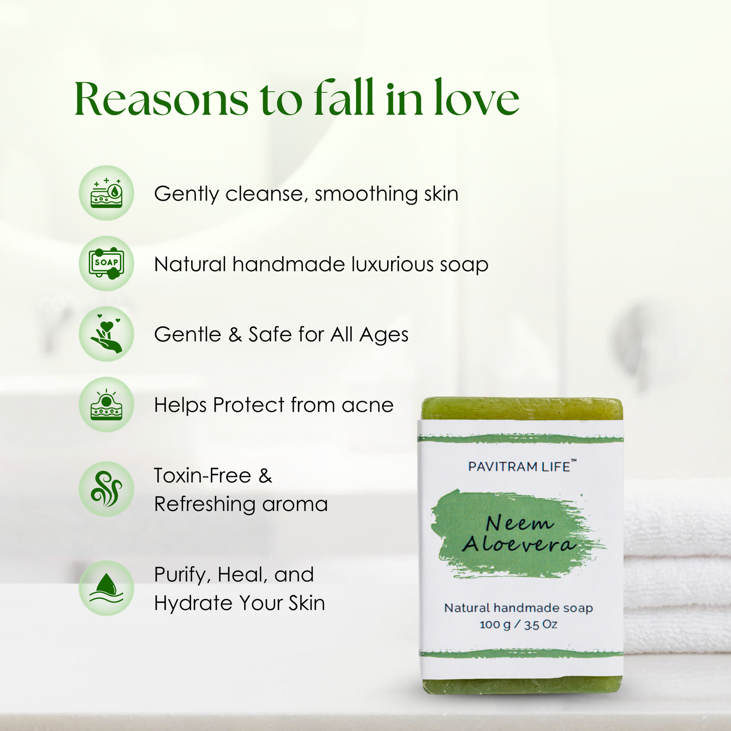 Neem Aloevera Pack of 3 - Natural Handmade Soap