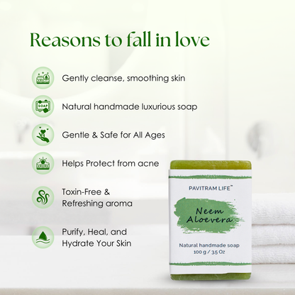 Neem Aloevera Pack of 3 - Natural Handmade Soap