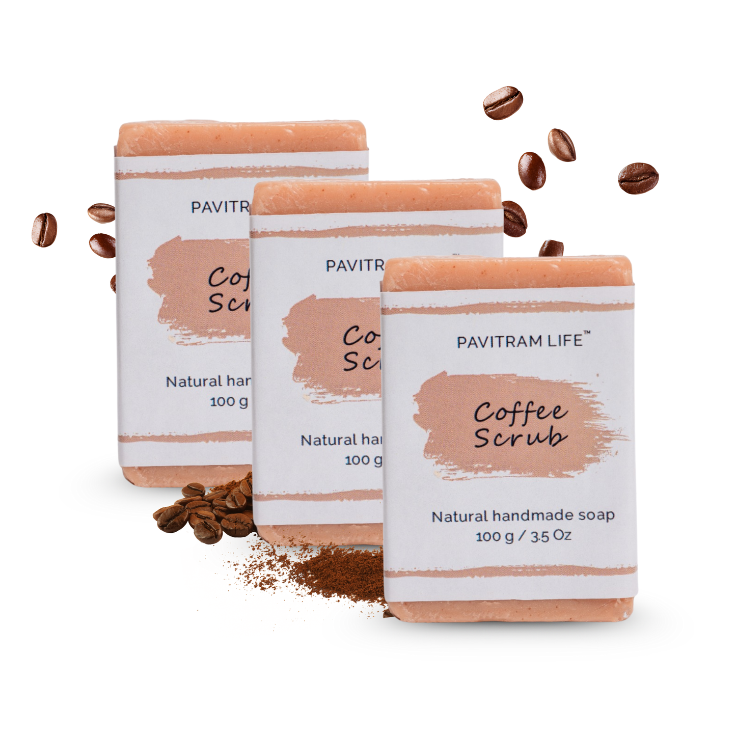 Coffee Scrub Pack of 3 - Natural Handmade Soap