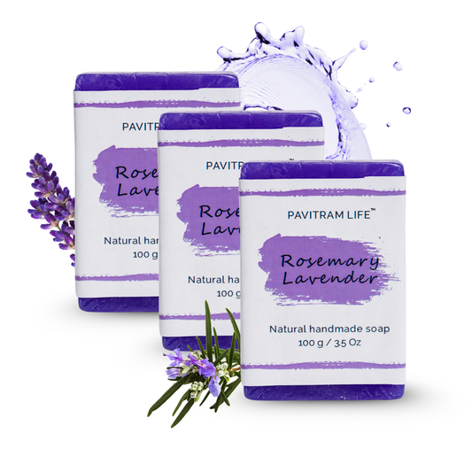 Rosemary Lavender Pack of 3 - Natural Handmade Soap