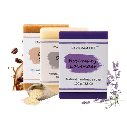Pavitram Life Natural Handmade Soap – Premium Pack of 3 (100 gram)