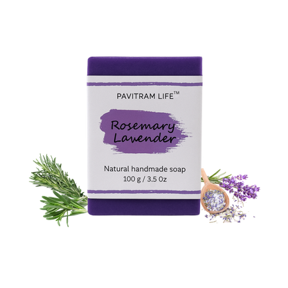 Pavitram Life Rosemary & Lavendar Natural Handmade Soap