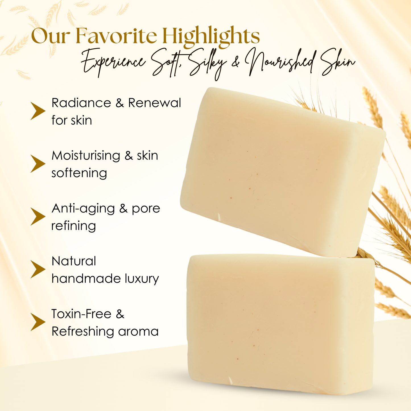 Silken Rice Pack of 3 - Natural Handmade Soap