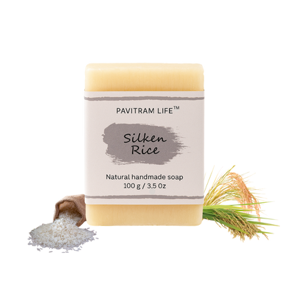 Pavitram Life Silken Rice Natural Handmade Soap