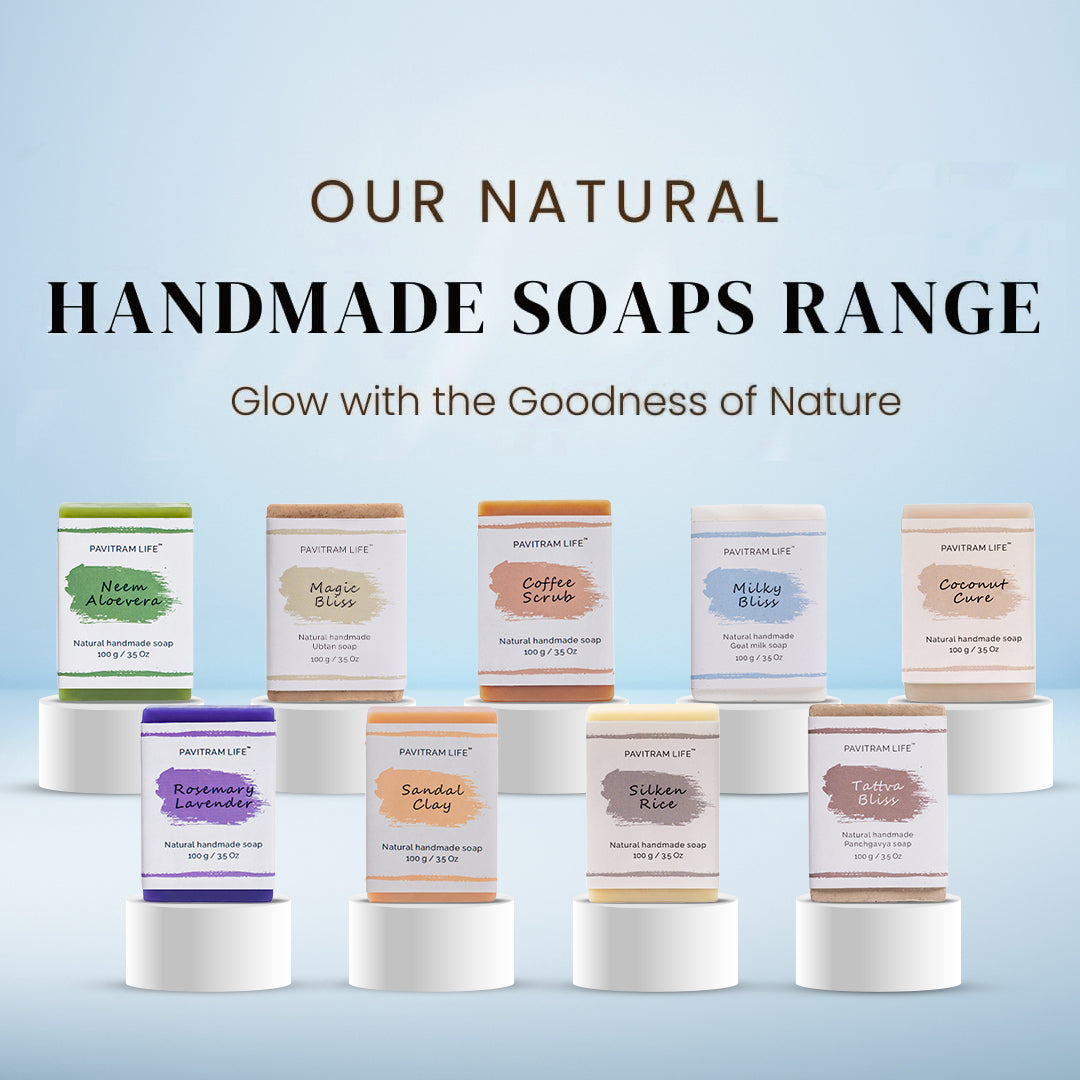 Pavitram Life Natural Handmade Soap – Premium Pack of 3 (100 gram)