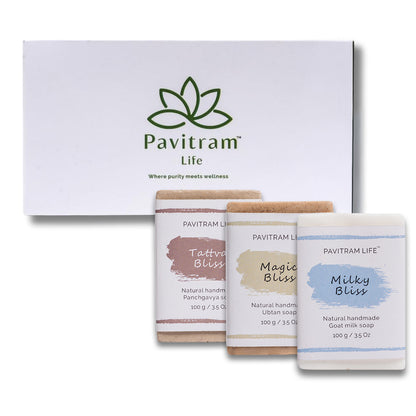 Pavitram Life Natural Handmade Soap – Premium Pack of 3 (100 gram)